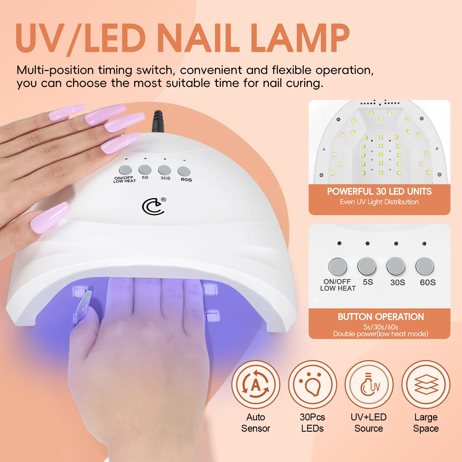 COSCELIA 20-цветный Набор Лаков Для Ногтей С УФ-светодиодной Лампой Мощностью 36 Вт —