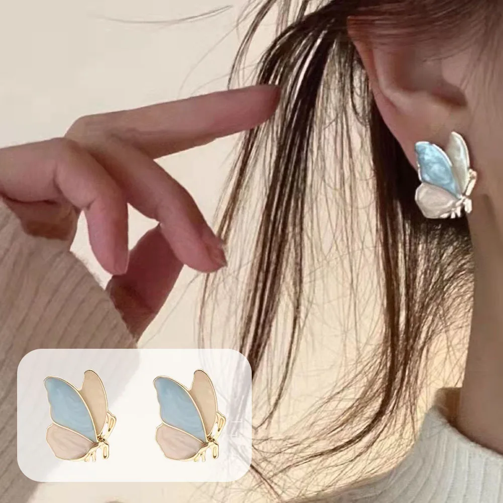 

2022 Trendy Exquisite Butterfly Stud Earrings for Women Designer Creativity Luxury Jewelry Stereoscopic Accessories Party Gifts