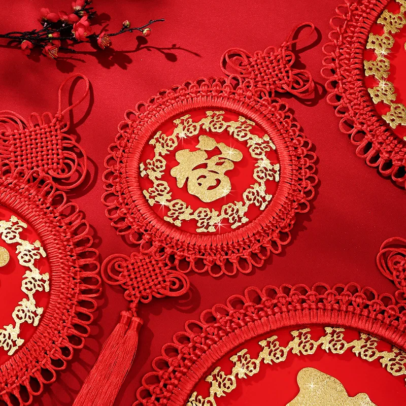 

Spring Festival Decoration Chinese Knot Pendant Fu Word Chinese New Year 2022 Decorations for Home Chinese Knot Droppings