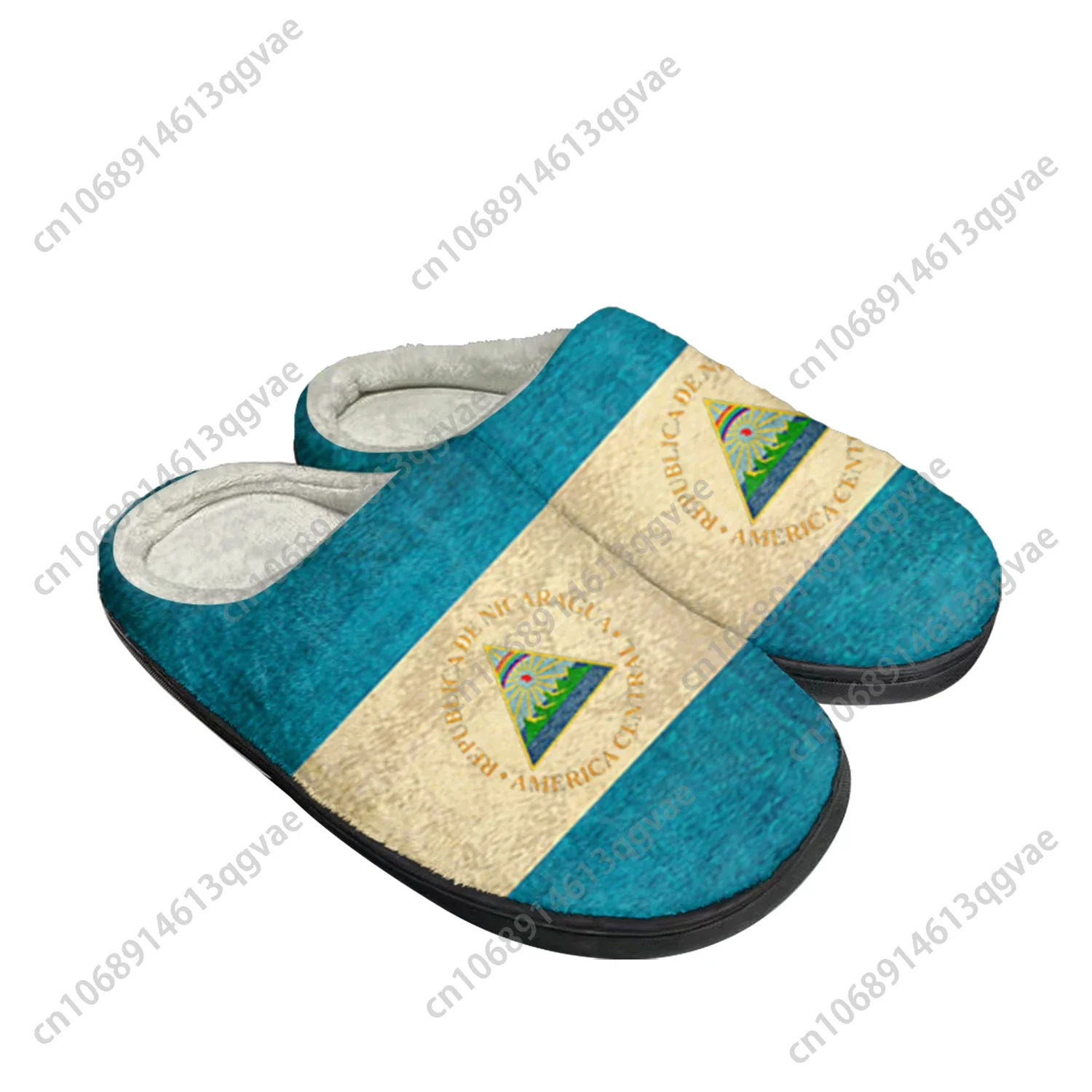 Домашние хлопковые тапочки с никарагуанским флагом на заказ мужские и женские
