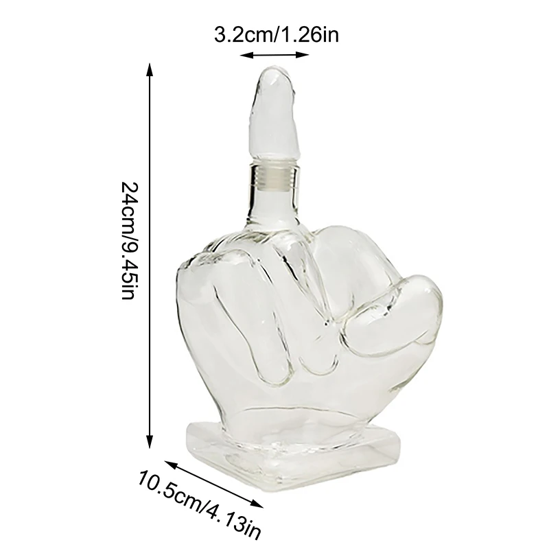 Креативный палец стеклянная бутылка для вина графин с кулаком нерегулярный