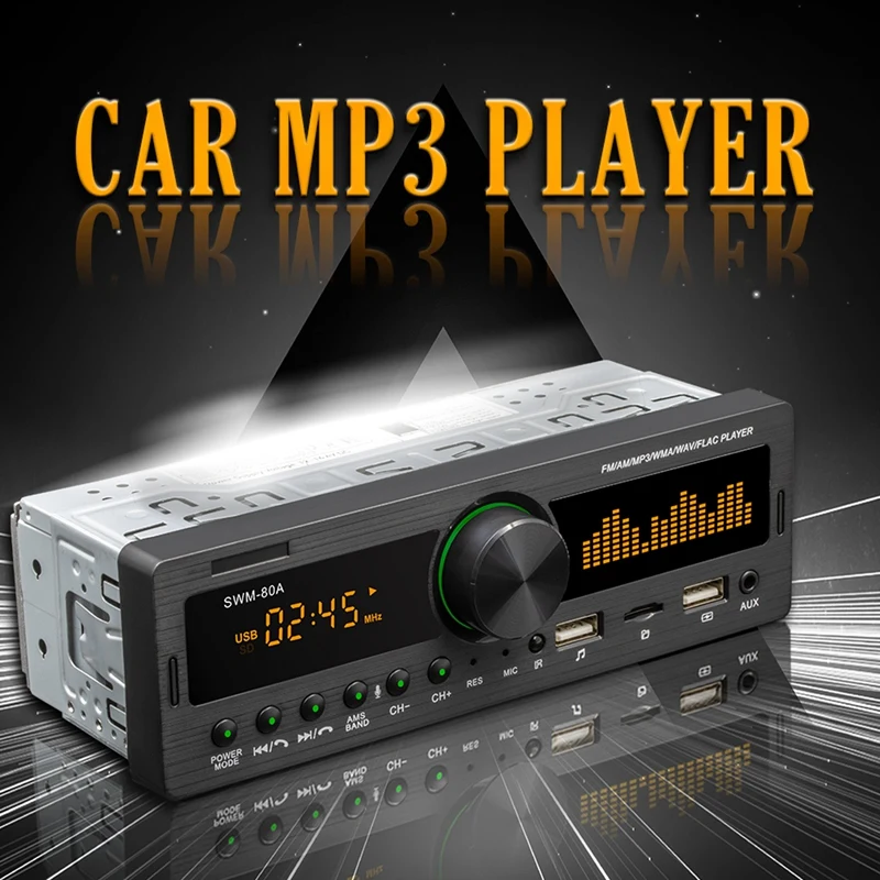 

1 DIN Car Stereo Audio Automotivo Bluetooth With USB USB/SD/AUX Card In-Dash Autoradio FM MP3 Player PC Type:ISO-80A
