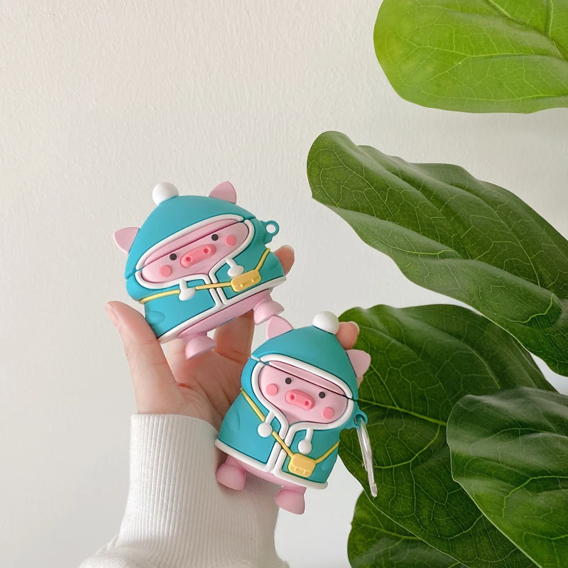

3D Cute Winter Piggy Silicone Case for Apple Airpods 1 2 3 Generation Cover for AirPods Pro Case Earphone Protective Air Pod