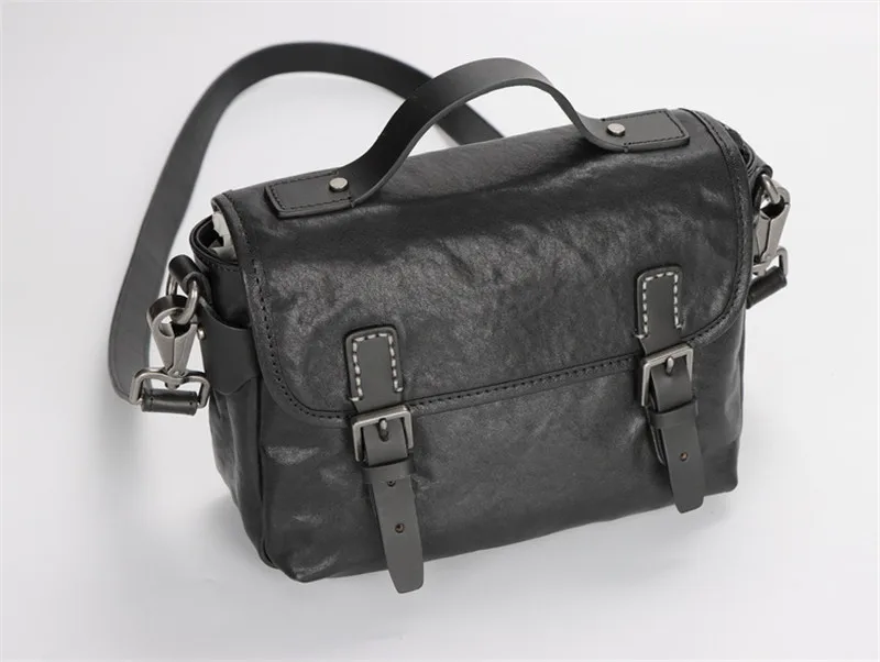 Casual design organizer luxury organizer genuine leather men balck messenger bag outdoor daily natural real cowhide shoulder bag