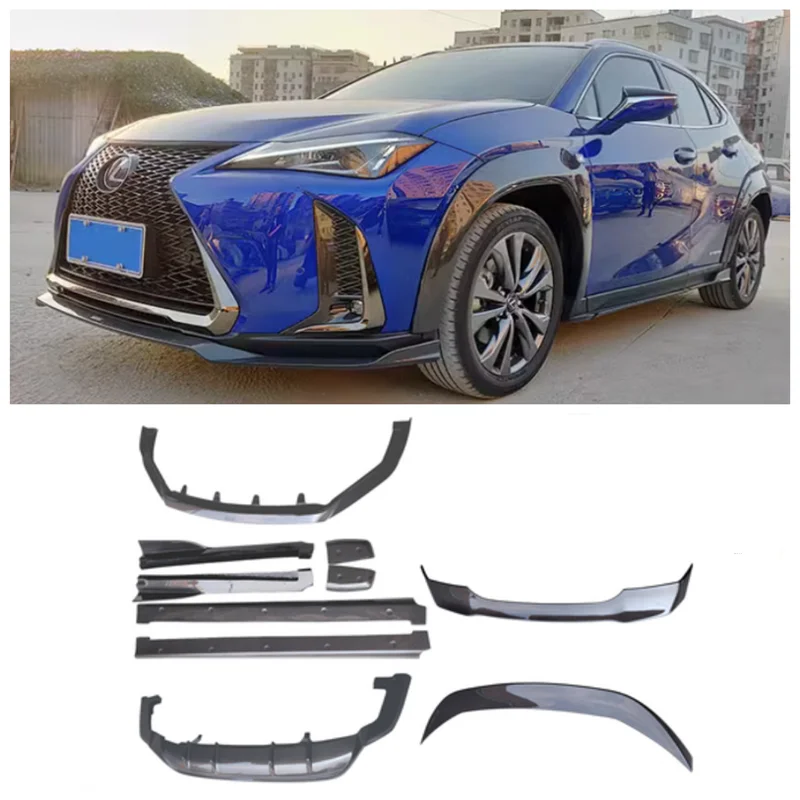 

Для Lexus UX200 UX260 UX300 2018-2023 высокое качество углеродное волокно передняя губа задний диффузор спойлер боковая юбка комплект защиты корпуса