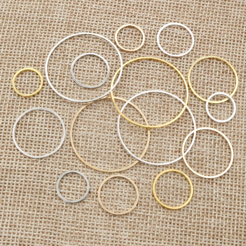 New Fashion 8-40mm Brass Closed Ring Earring Wires Hoops Pendant Connectors Rings For DIY Jewelry Making Supplies Accessories