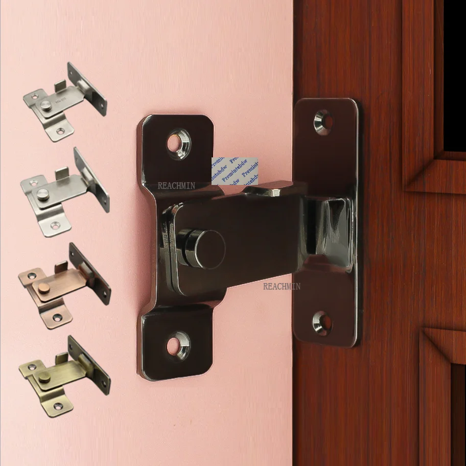 

2Pcs Stainless Steel 90 Degree Right Angle Door Lock Hasp Buckle Bolt Window Barn Sliding Door Antique Bronze Gun Black