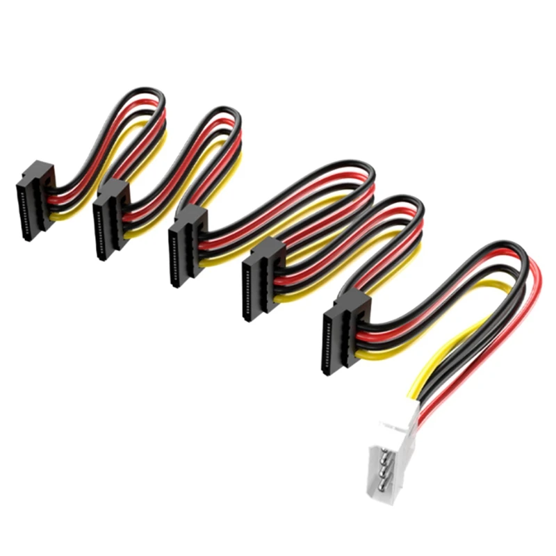 

1 To 5 SATA Power Cable Splitter Cable Hard Drive Disk Cable 4 Pin To 15 Pin Power Supply Splitter Cable Cord