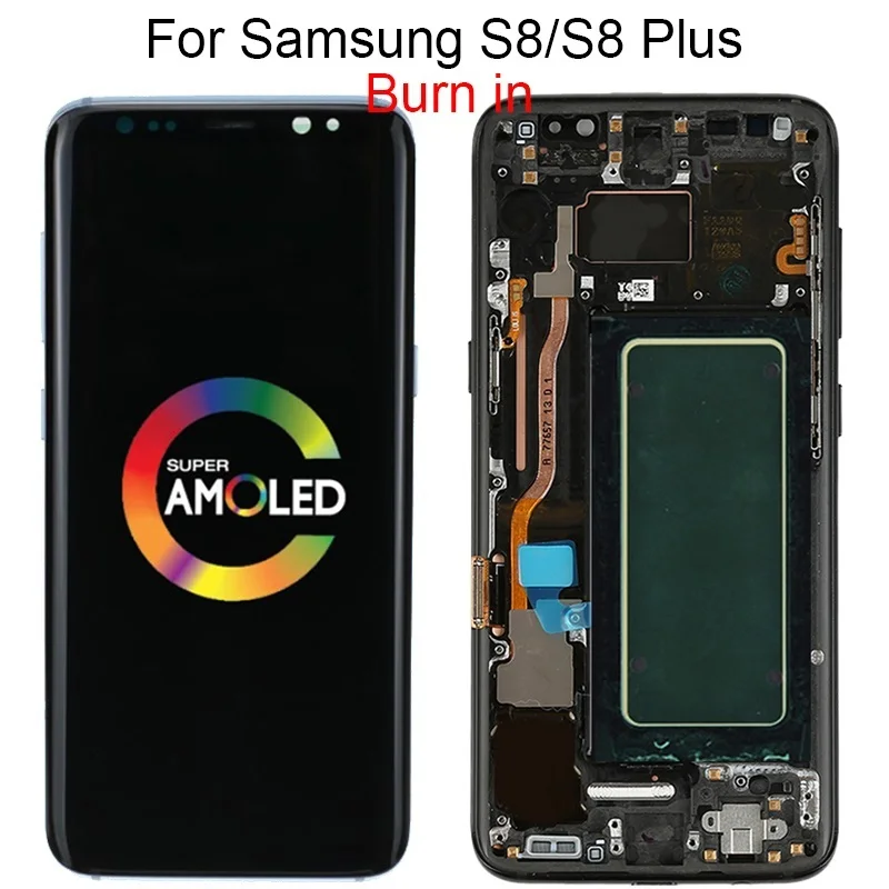 

2023 LSM 100% для Samsung Galaxy S8 ЖК-дисплей с рамкой Super Amoled G950F G950U сенсорный экран S8 Plus G955F G955U сенсорный экран