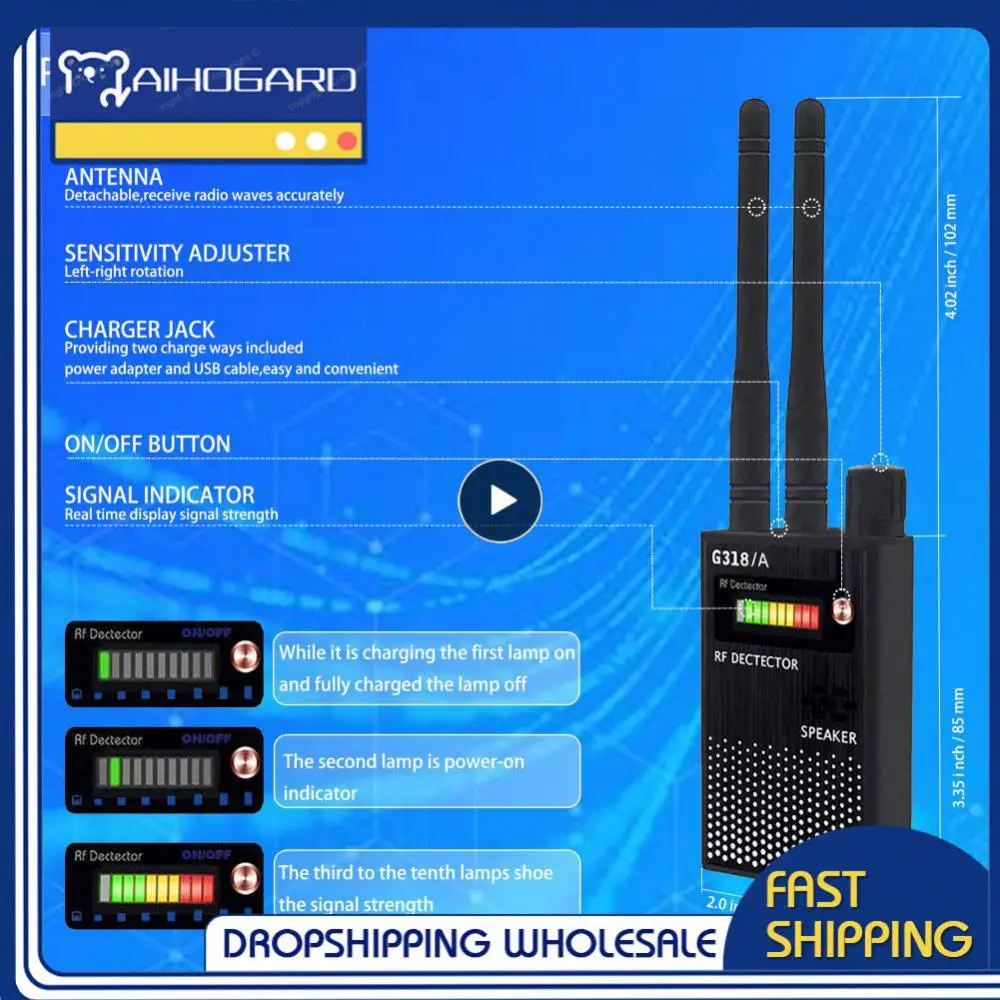 

1 шт. Профессиональный Радиочастотный детектор сигнала, анти-резьбонарезающий детектор, подслушивание, отверстие, аудио ошибка, GSM устройство, детектор, анти-детектор