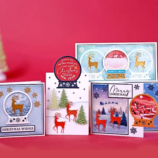 Олень Снег Рождество Санта металлические трафареты силиконовые штампы трафарет