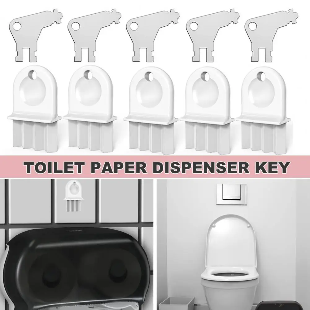 

1 Set Paper Towel Dispenser Key Plug And Play Convenient Metal Toilet Tissue Dispenser Key Set Bathroom Accessories Home Rack
