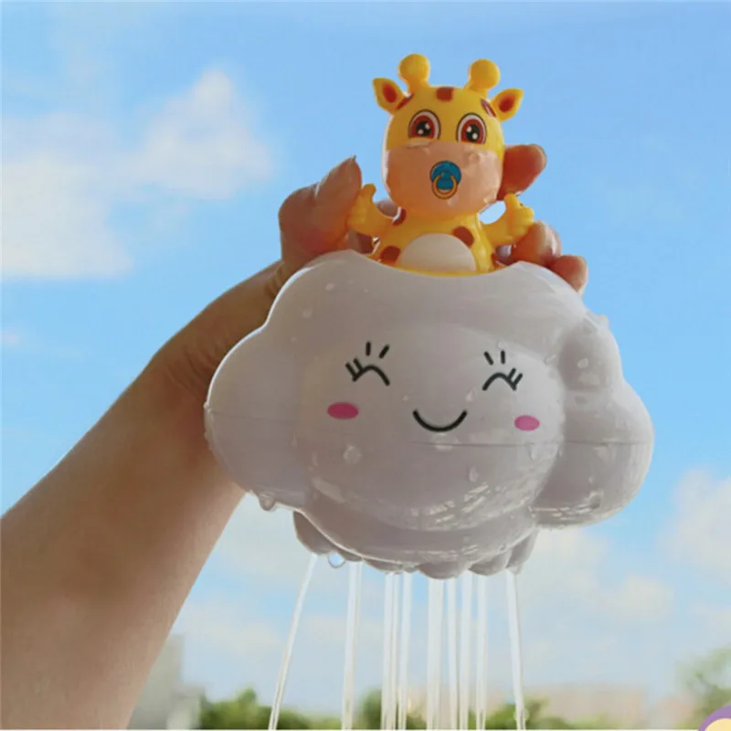

NEW Cartoon Classic Kid Educational Toys Baby Deer Piggy Bathroom Shower Beach Play Bathroom Play Water Bath Toys Rain Clouds