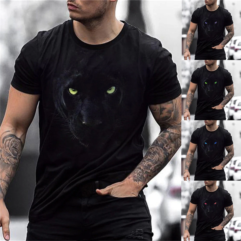 

Летняя новая мужская футболка, модная красивая креативная футболка с животным принтом в стиле Харадзюку, Повседневная футболка унисекс с к...