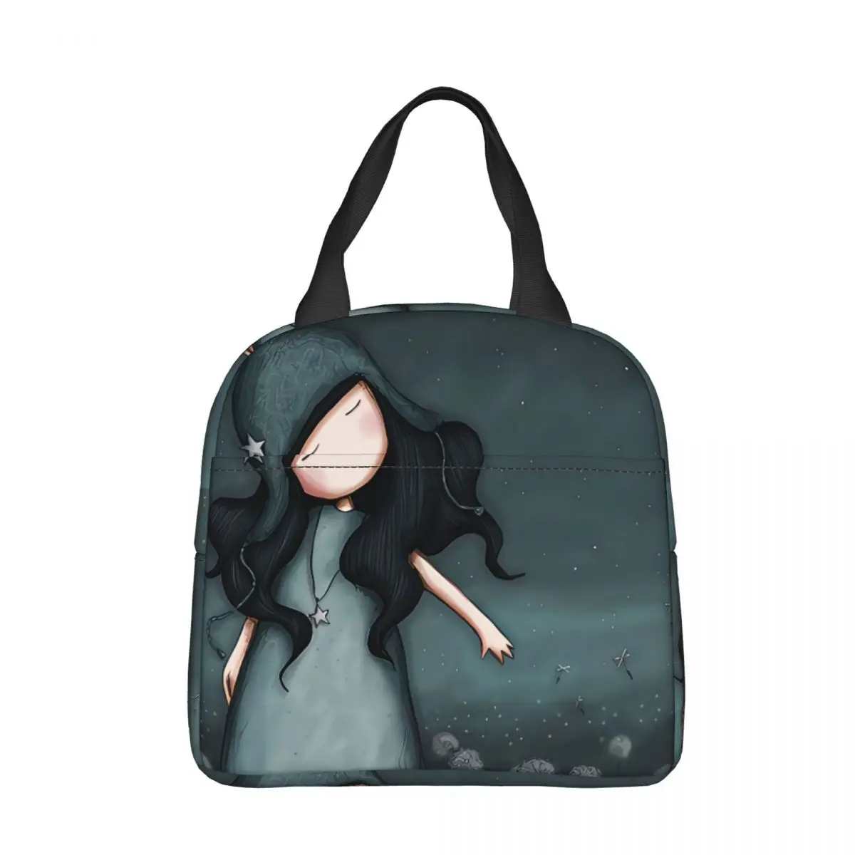 

Night Portable Lunch Bag Santoro Gorjuss Manga Cute Girl Ice Cooler Pack Insulation Picnic Food Storage Bags