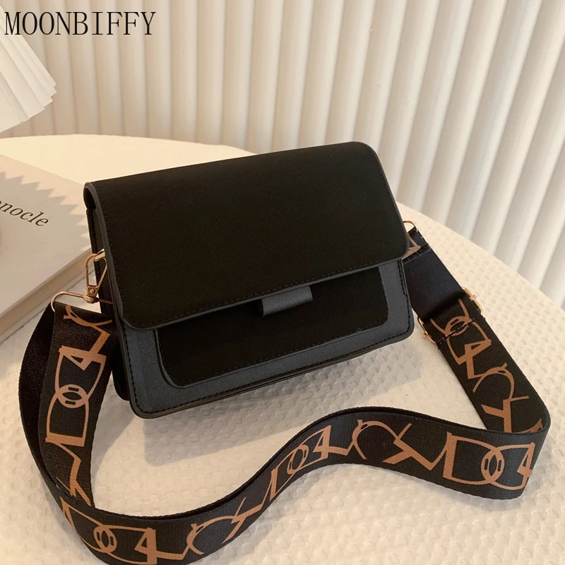 

Small Classic Female Shoulder Bag Wide Straps Flap Crossbody Bags for Women 2022 Trend Simple Handbag Bolsa Feminina