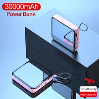 mini power bank 30000mah fast charging with digital flashlight display portable external battery charger for iphone and android