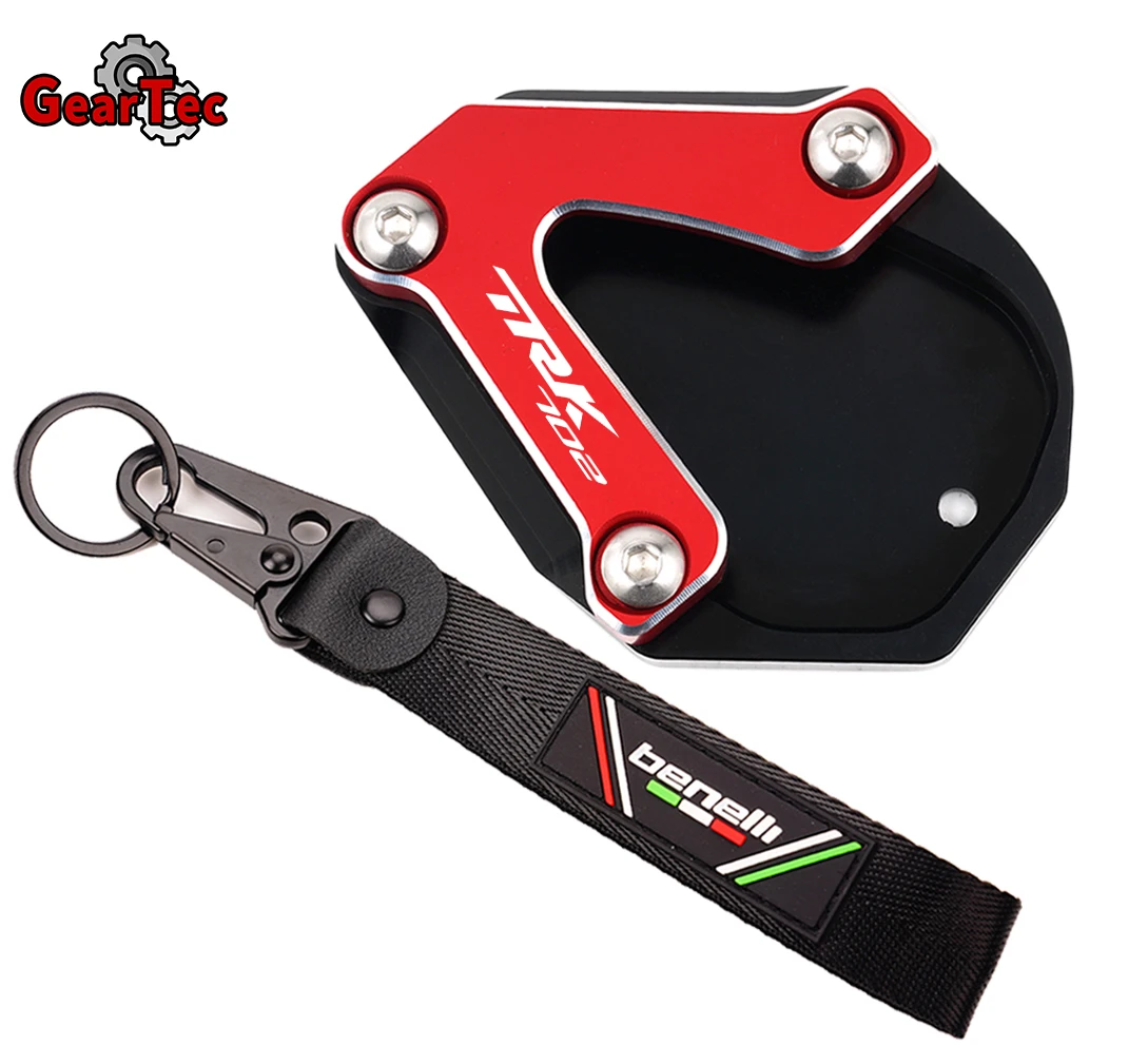 

For Benelli TRK 702 TRK702 2022 2023 Motorcycle Accessories CNC Aluminum Kickstand Foot Side Stand Enlarger Pad Keychain