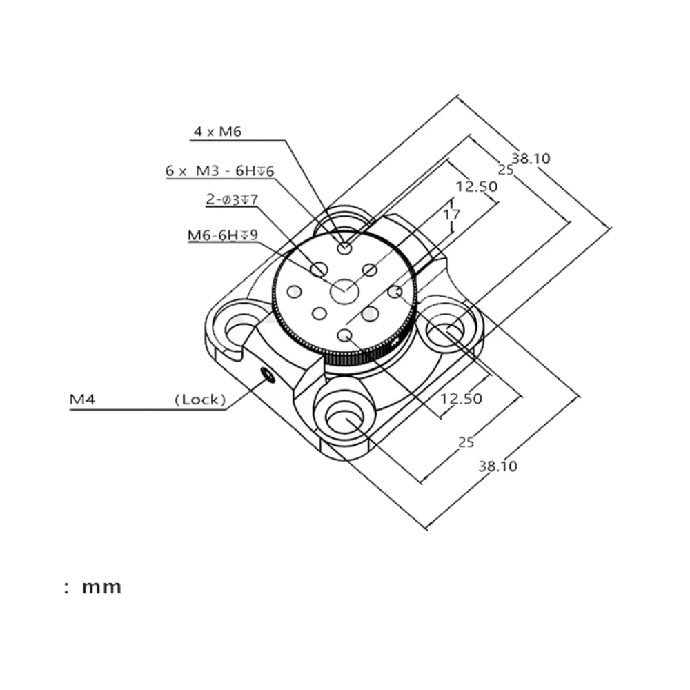 Фото Ручная поворотная платформа 360 градусов °   Регулируемое оптическое крепление с резьбой M6 MARP-1 №2