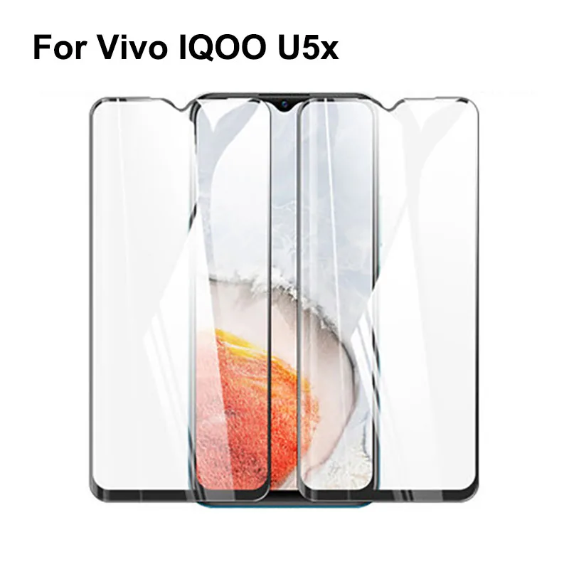 

5PCS Black Ultra-Thin screen protector Tempered Glass For Vivo IQOO U5x Full Screen protective For Vivo IQOO U 5x