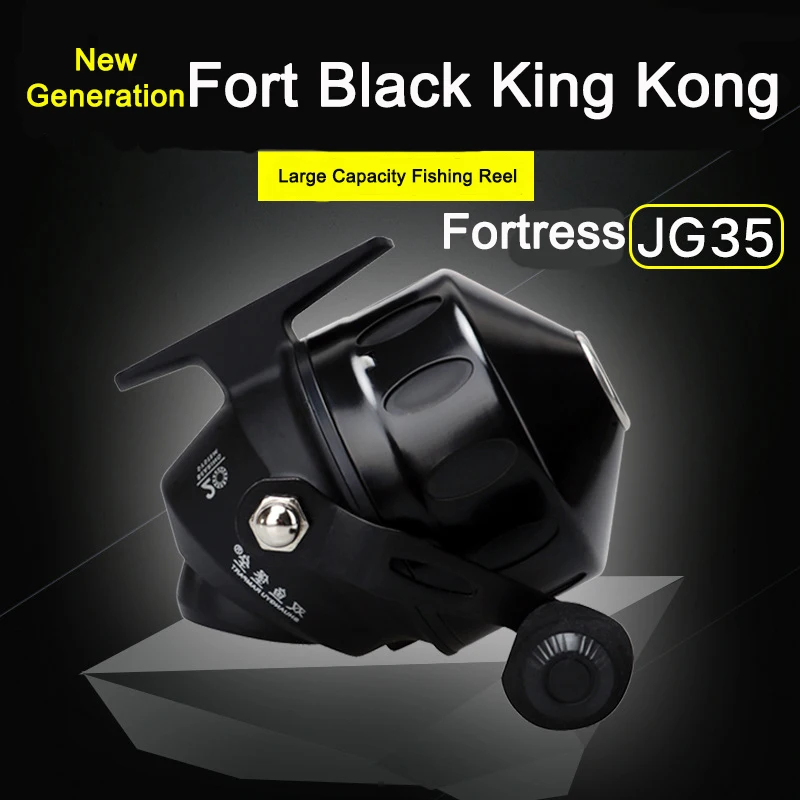JG35 Genuine Double Fish Fortress Fishing Reel Black/Green Speed Ratio 4.3:1 Metal Fishing Reel Outdoor Hunting Fishing Artifact
