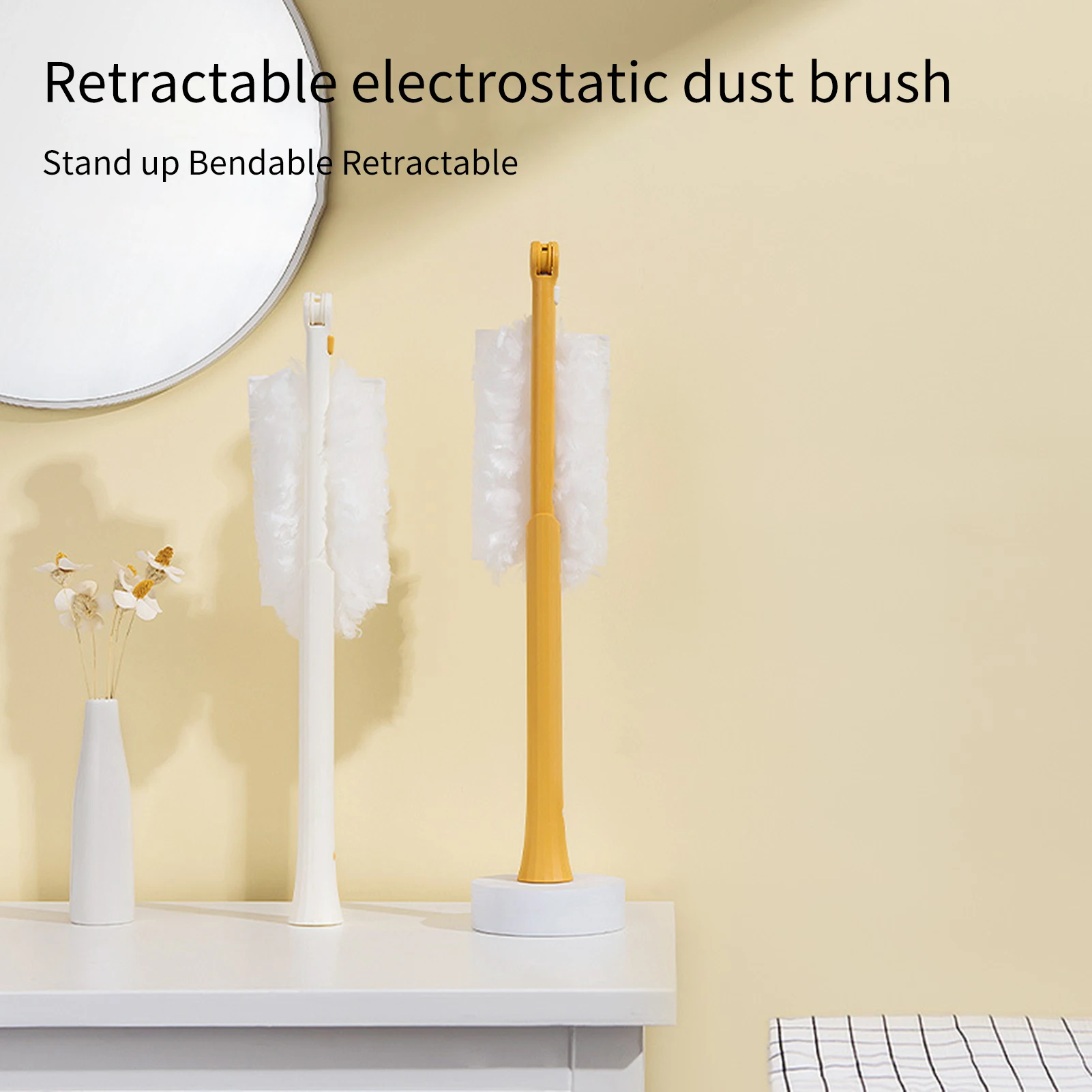 

Feather Dusters For Cleaning Duster One-Time Use With Replaceable Brush Head Bendable Feather Dusters For Cleaning Ceiling Fan