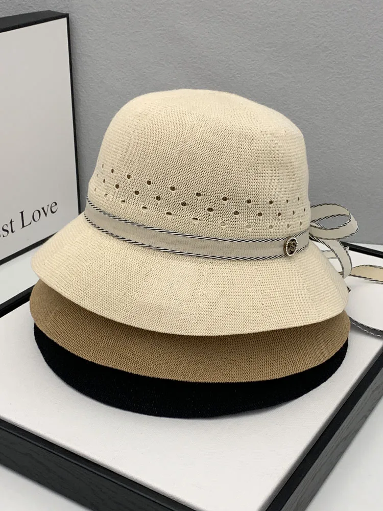 Корейская рыбацкая шляпа с бантом уменьшите лицо универсальная женская