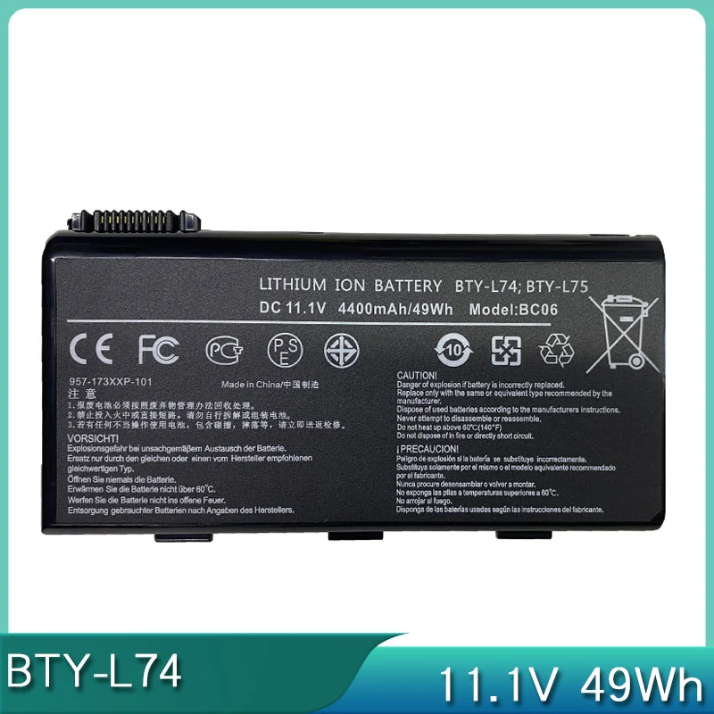 Новый аккумулятор для ноутбука BTY-L74 BTY-L75 MSI A5000 A6000 A6005 A6200 A6203 A6205 A6300 A6400 A6500 A7005 A7200 CR500