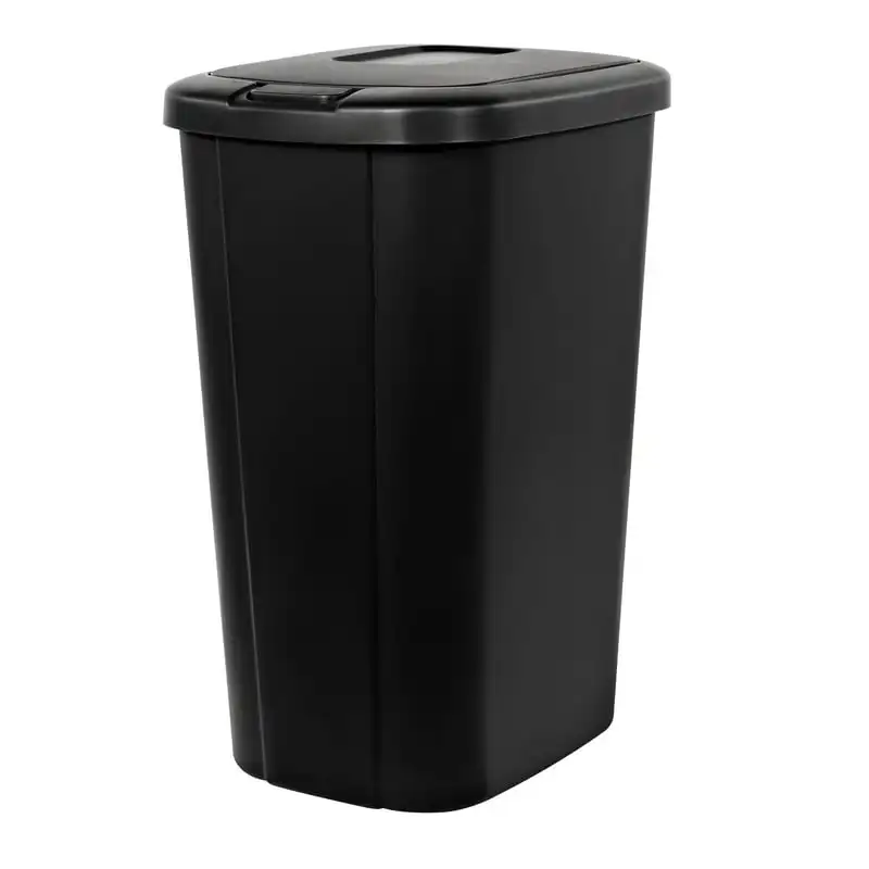 

Мусорная корзина на 1 галлон, пластиковая кухонная мусорная корзина с сенсорной крышкой, черная корзина для мусора, маленькая мусорная корзина, мусорная корзина для ванной комнаты
