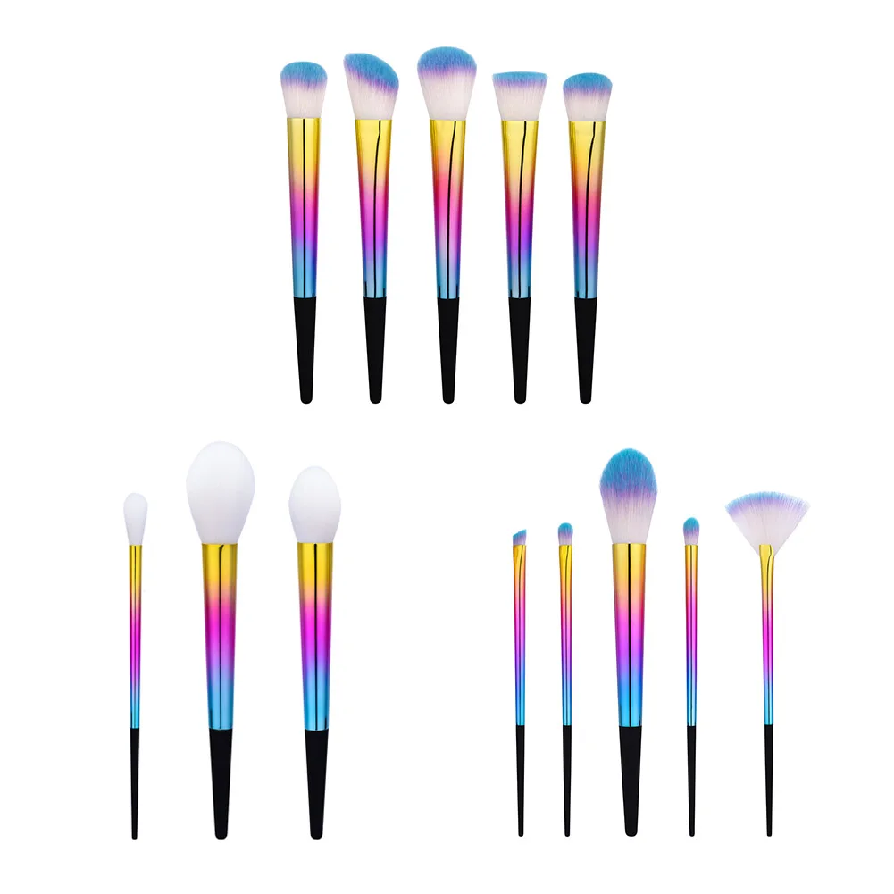 

Natural Hair Foundation Powder Eyeshadow Make Up Brushes Wood Handle Eye Blush Foundation Face Beauty