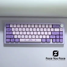 138 Keys MDA Profile Rose English Keycaps Purple Gradient Thermal Sublimation Key Cap for Mechanical Keyboard Home Office Gk61