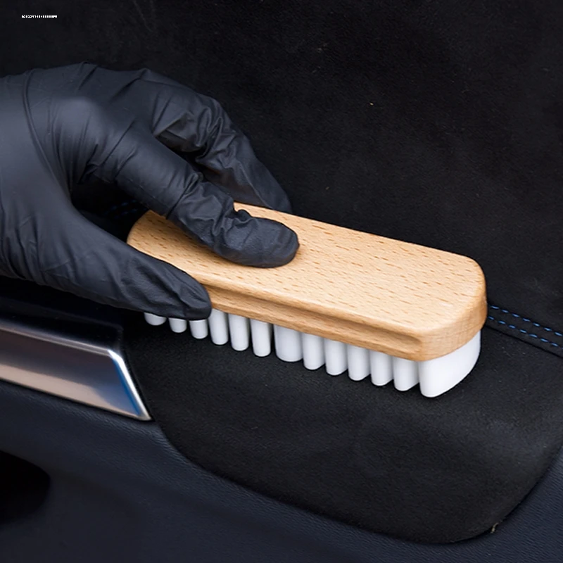 

Car Interior Parts Detailling Cleaning Brush Alcantara Suede Deerskin Plush Fabrics Beauty Care Brush Car Upholstery Clean Tool