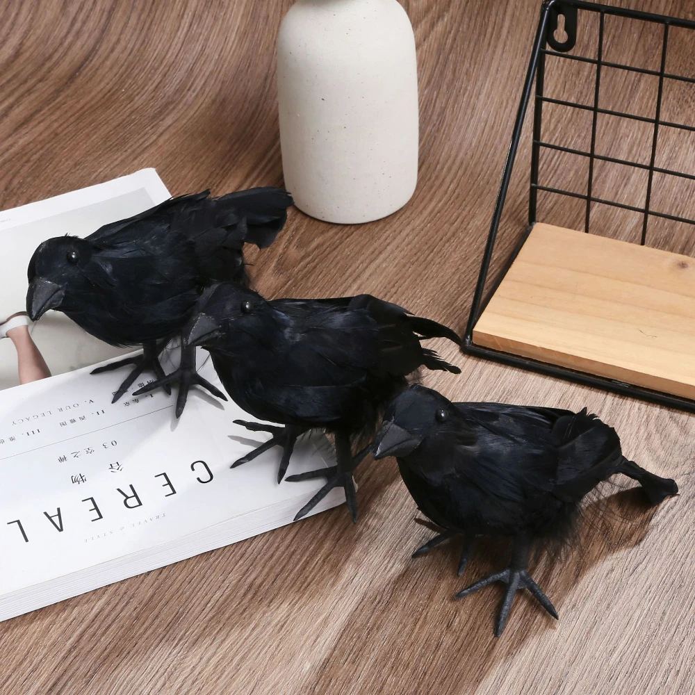 

Simulation Crow Halloween Artificial Realistic Black Crow Party Venue Decor Horror Ornaments Halloween Decoration Horror Decor