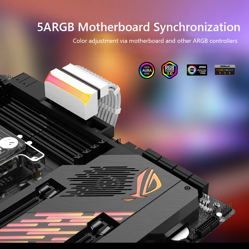 

Разъемы питания ATX для материнской платы с 24 контактами на 90 градусов, детали для компьютера, разъем питания, адаптер Aura Sync для самостоятельн...