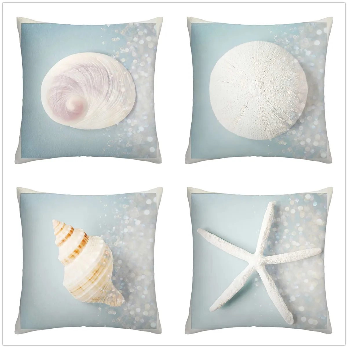

White Shellfish Linen Pillow Cover Upholstery Living Room Sofa Upholstery Cushion Cover Home Decor Car Cushion Cover 40x40 60x60