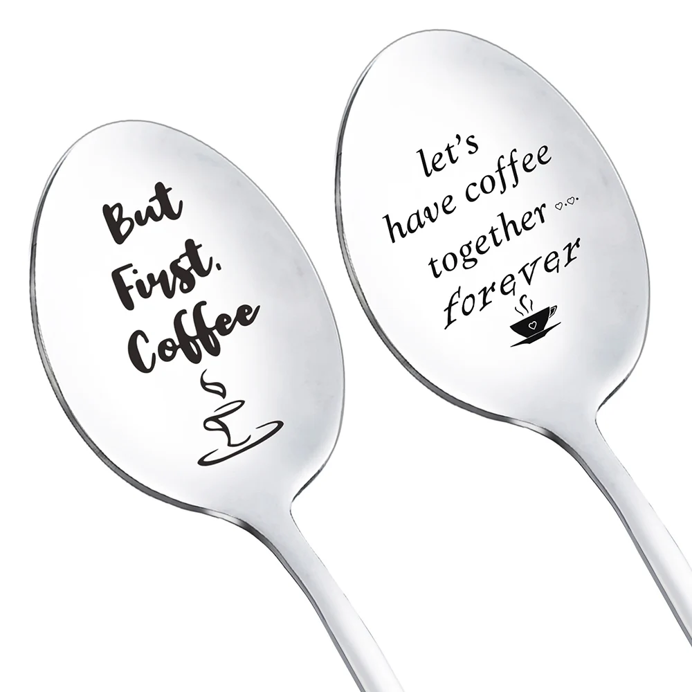 Ложка из нержавеющей стали, крепкая, но первая, для кофе, супа, кофе, чая, для мам, для напитков, чая, для чтения книг, столовые приборы, ложка, подарок