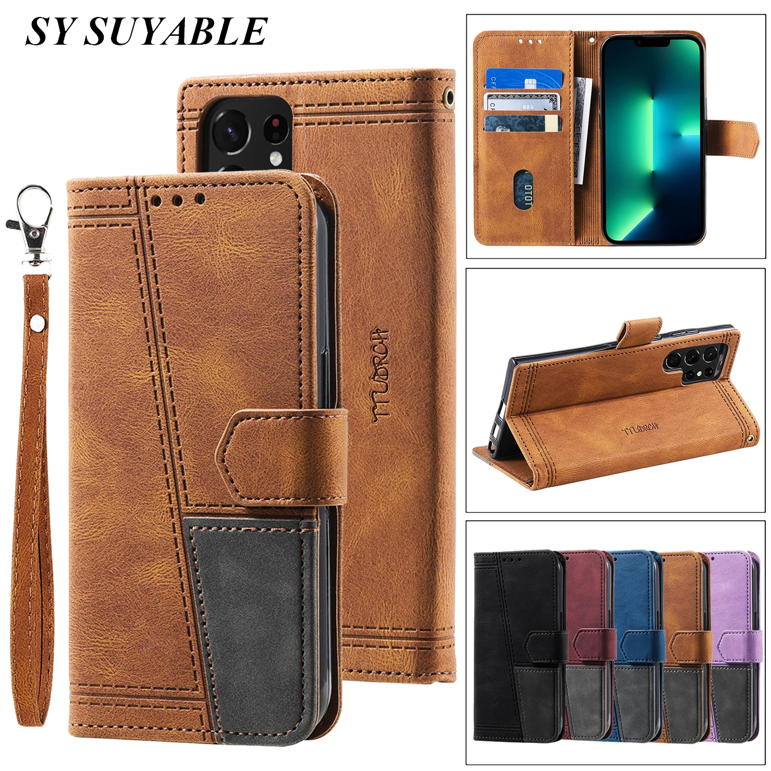 

Leather Flip Wallet Case For Samsung Galaxy A72 A52 A73 A53 A33 A13 A03S A42 A32 A22 A12 M52 M53 M23 Luxury Card Magnetic Cover