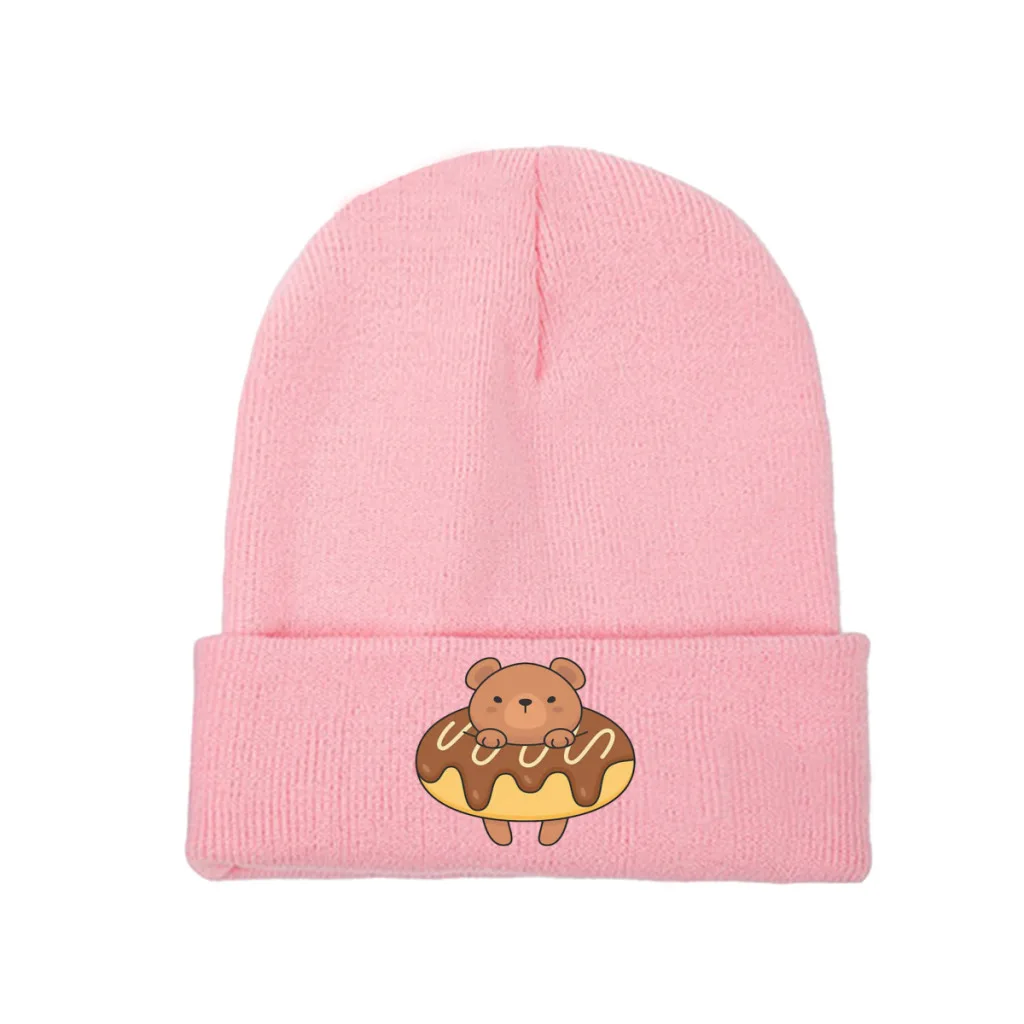 

Honey Bear Knitting Knitted Hat Beanie Caps Skullies Beanies Ski Cap Soft Bonnet Hats Winter Warm