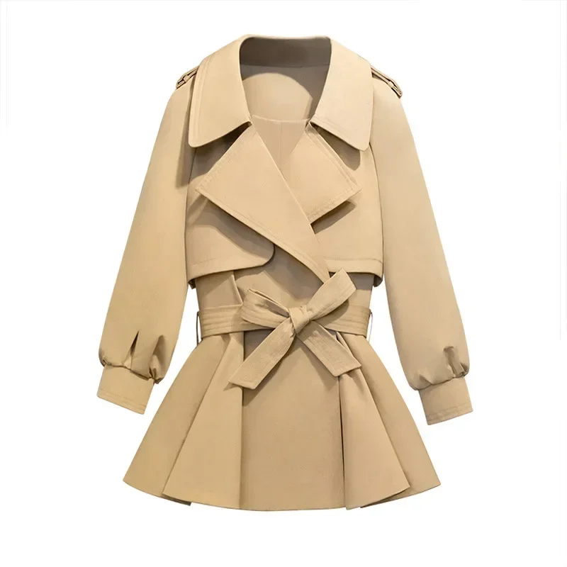 Пальто оверсайз для девочек ветровка с рюшами куртка длинными рукавами топ на