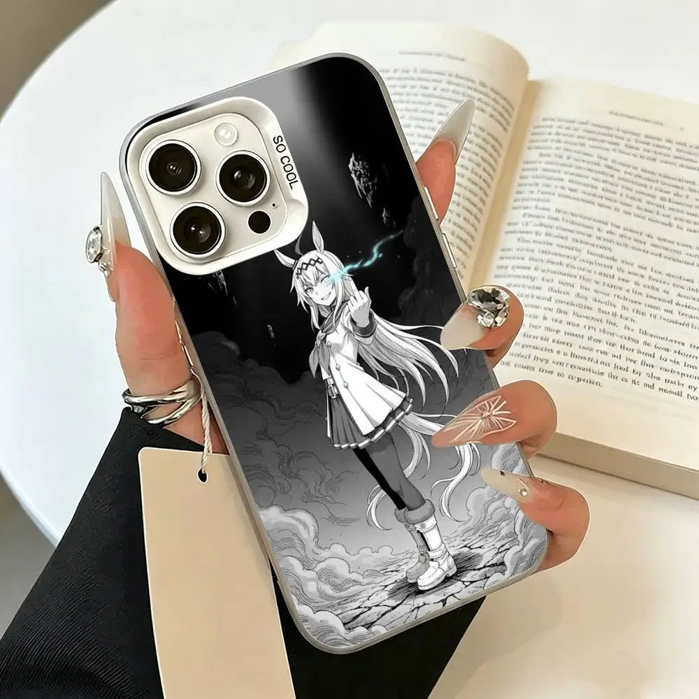 Фото Чехол для телефона Uma Musume Pretty Derby - Oguri Cap для iPhone 17, 16, 15, 14, 13, 12, 11 Plus, Pro Max, XS, белый, серебристый №4