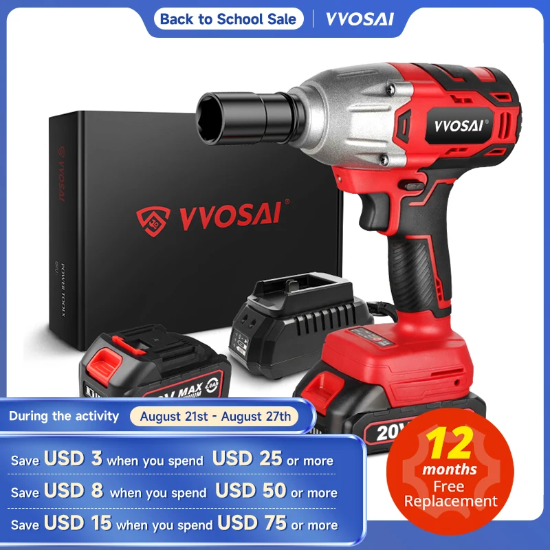 WOSAI MT-Series 600N.m 20V Brushless Electric Wrench Socket Li-ion Battery Cordless Impact Wrench For Car Tires Power Tools