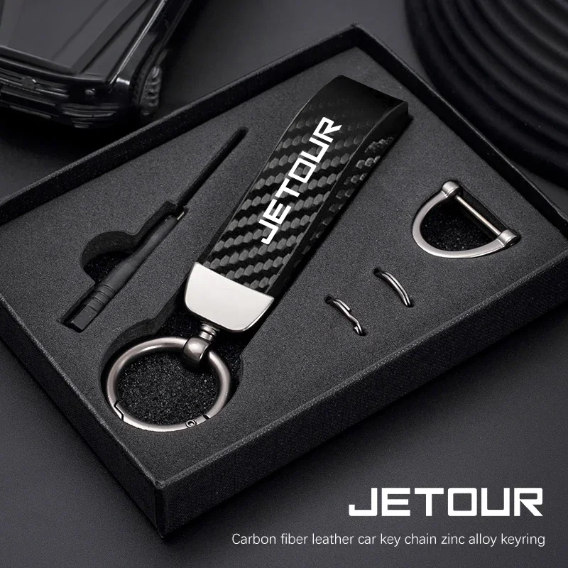 Фото Для Jetour X70 X90 X70S PLUS Dashing X-1 X95 L6 i-DM автомобильный брелок из углеродного волокна, кожаный брелок из микрофибры №2