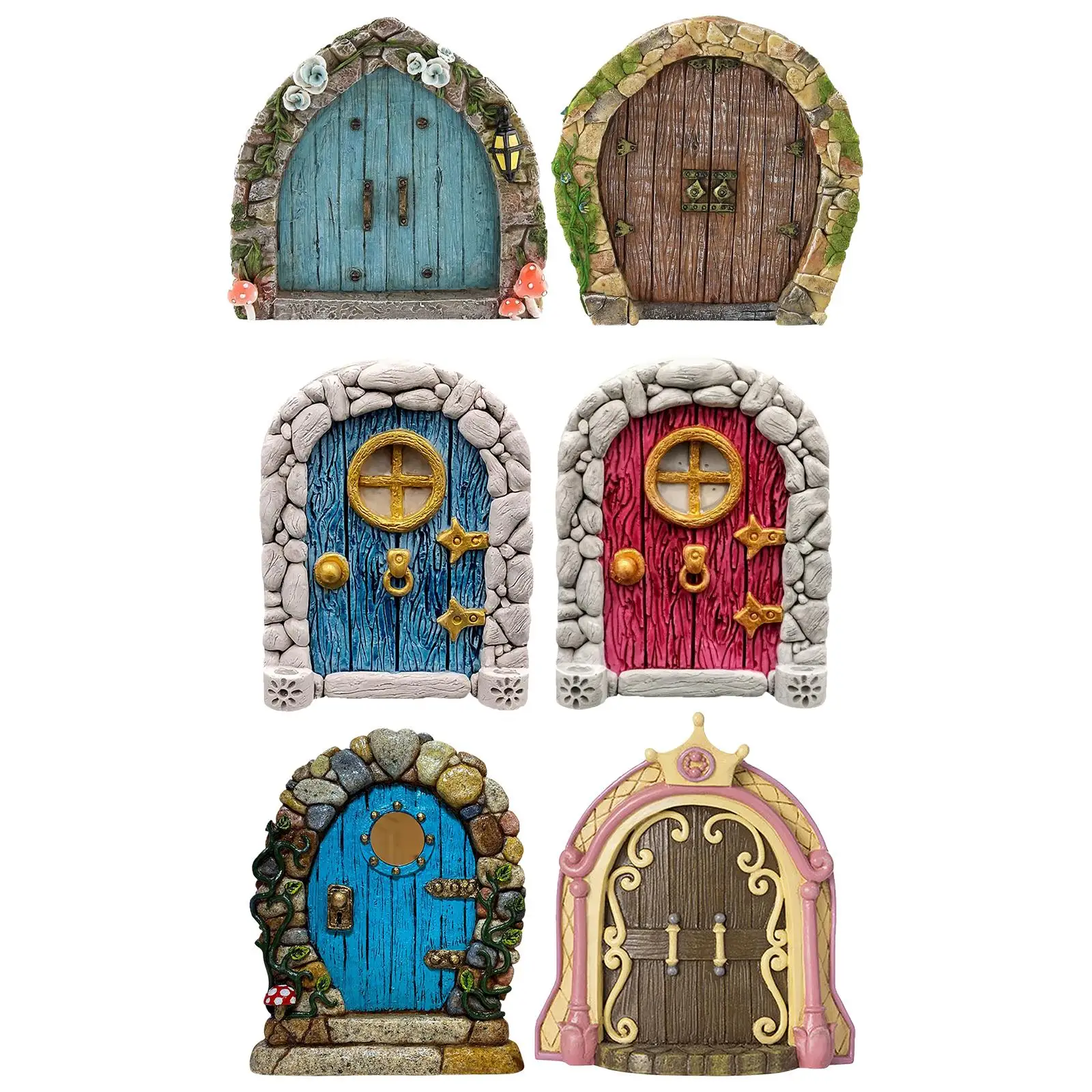 

Миниатюрные сказочные двери «сделай сам», аксессуары для украшения кукольного домика, декоративные подарки, деревянные скульптуры, фигурк...
