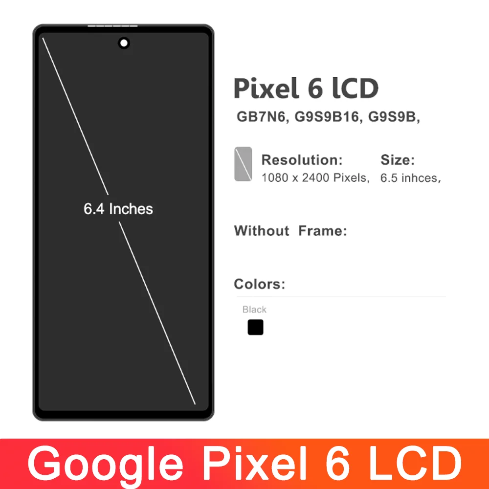 ЖК-дисплей AMOLED для Google Pixel 6 сенсорный экран с дигитайзером в сборе Pixel6 GB7N6 G9S9B16