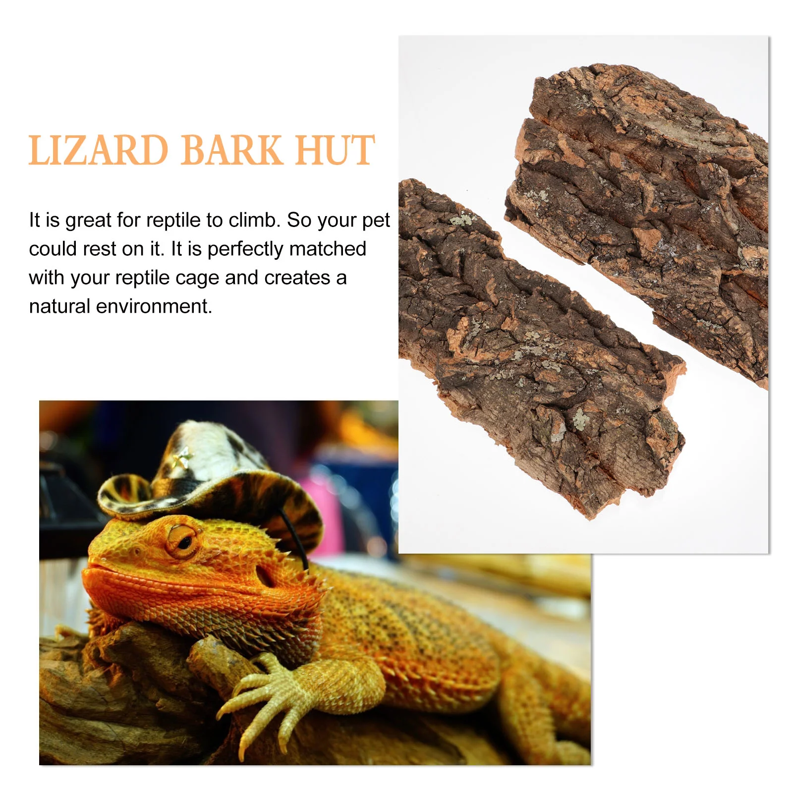 

2pcs Reptile Terrarium Landscape Ornament Pet Dragon Beard Lizard Hiding Hut