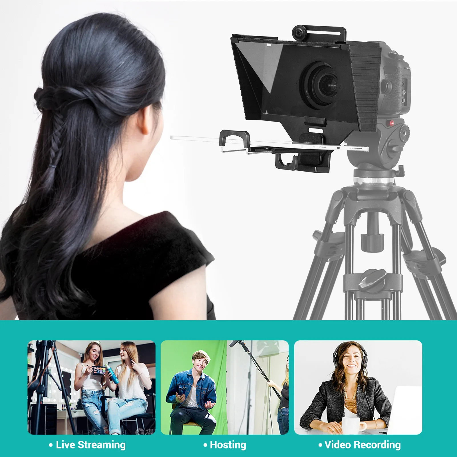 Teleprompter Large Screen Inscription Device Portable Online Shop Interview Shooting Live Teleprompter With Remote Control TC3 enlarge