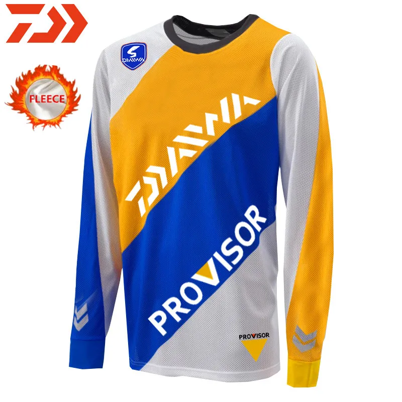 

Winter Long Sleeve Fishing Clothing Keep Warm Anti-UV Sun Fishing Jersey Winter Clothes Plus Velvet Sports Shirt