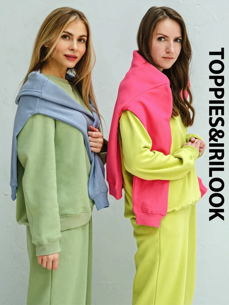 Toppies 2021 спортивный костюм женский женские пуловеры и спортивные штаны из двух