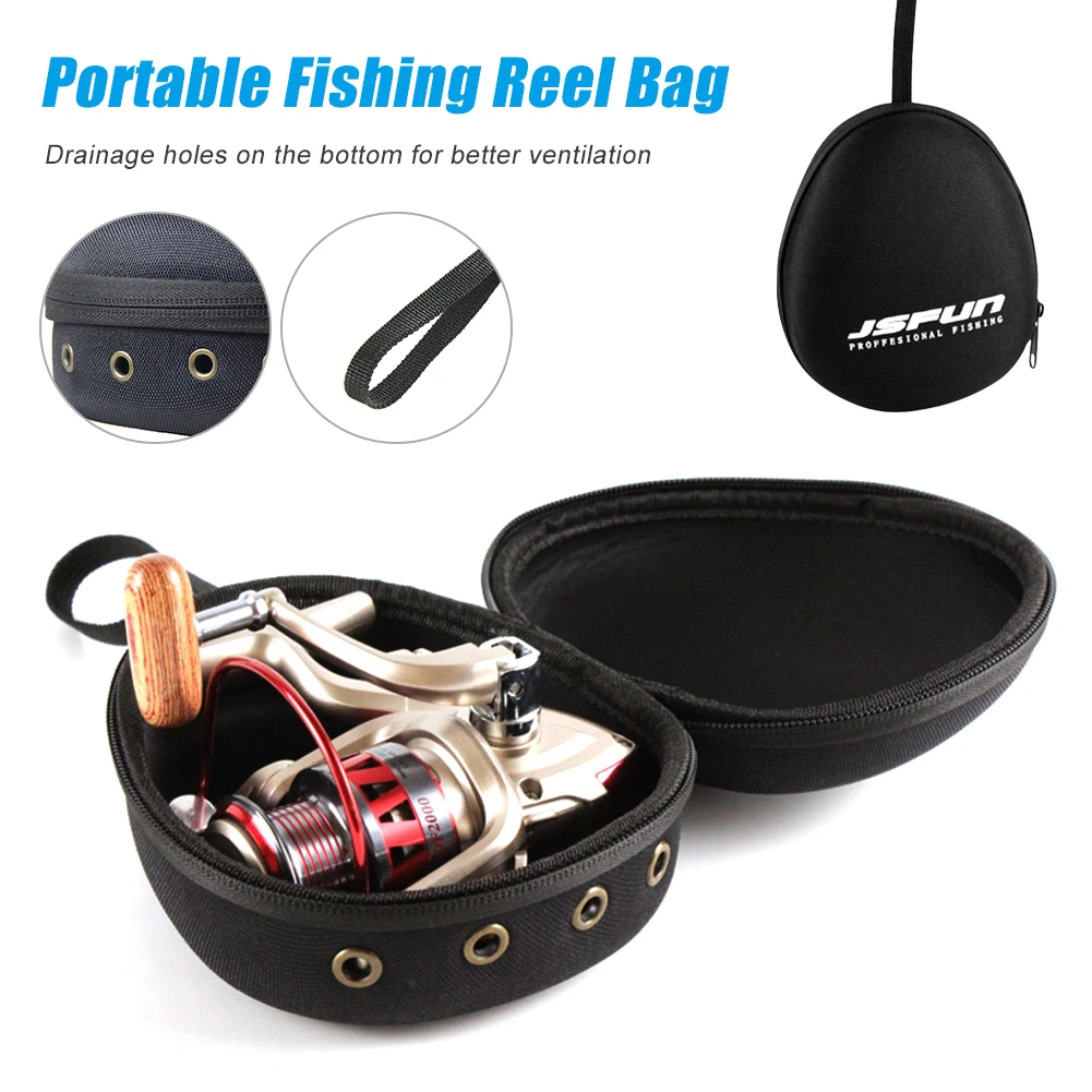 

EVA Fishing Reel Bag Protective Case Cover Portable for Drum/Spinning/Raft Fishing Reel Pouch with Lanyard Fishing Accessories