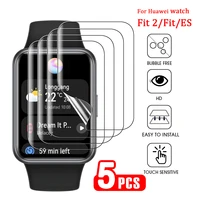 5pcs full screen protective film for huawei watch fit 2 fit es smart watch hydrogel film anti shatter anti scratch tpu soft film